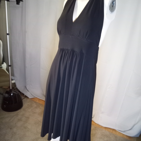 Black Halter Backless Cocktail Sundress - Picture 1 of 3